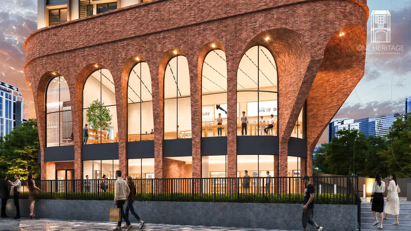 One Heritage brick arcade facade